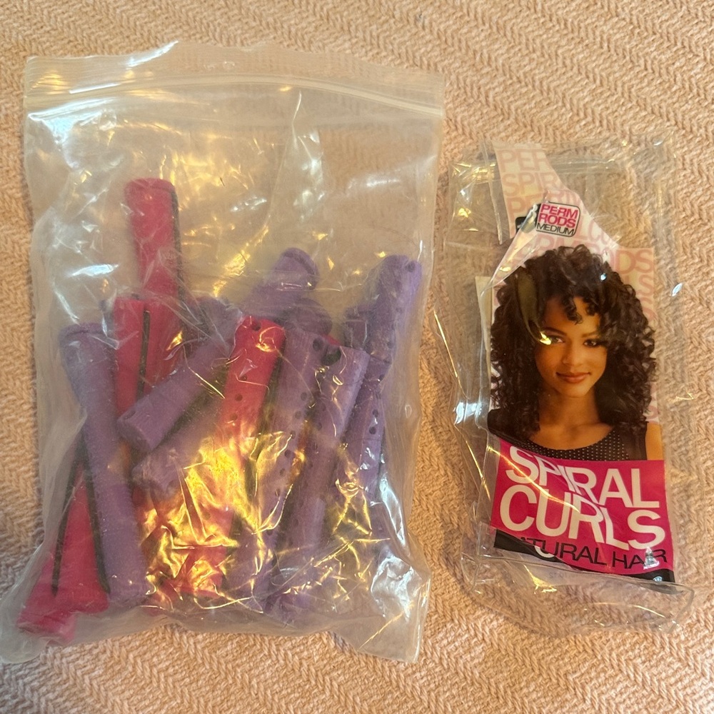 Spiral Curls Hair Rollers - Pink and Purple